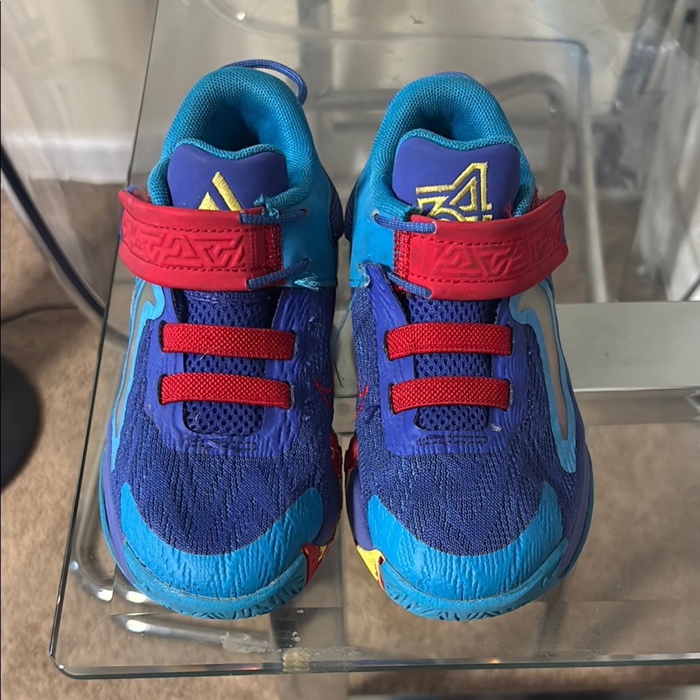 Kids Blue and Red Athletic Shoes